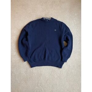 Chaps Navy Blue Crew Neck Sweater‎ Men's Size L Classic Knit Pullover